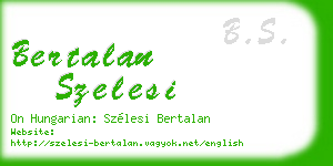 bertalan szelesi business card