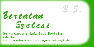 bertalan szelesi business card